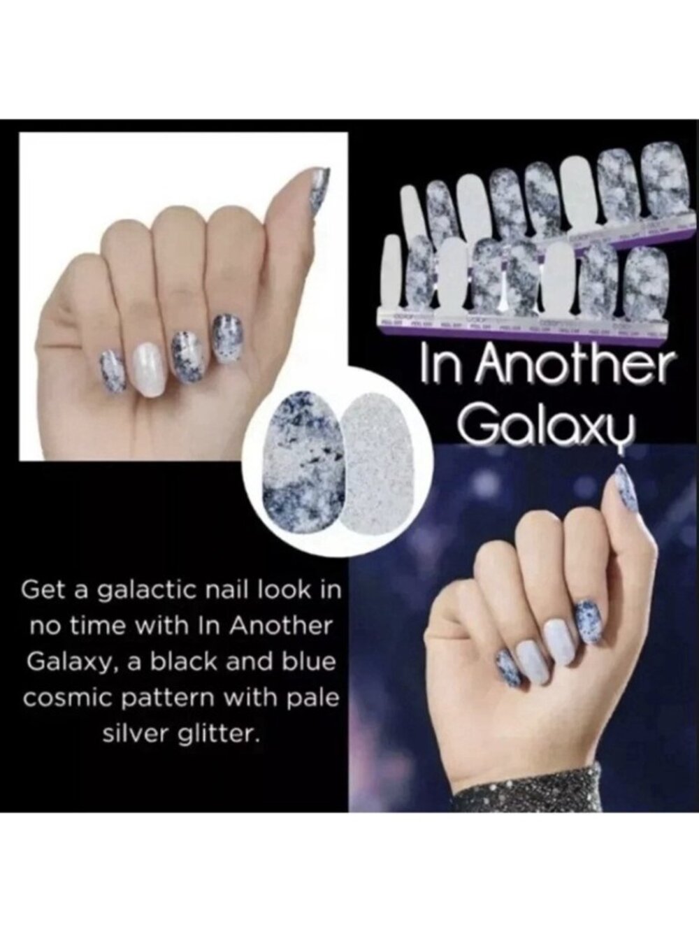 Color Street 100% Real Nail Polish Strips - In Another Galaxy -Space Themed, New